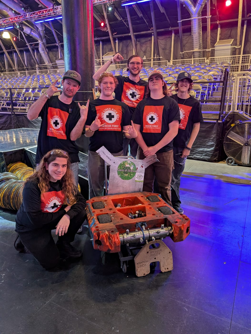 Liam Reid with the battlebot Vanilla Scented at BattleBots: Training Grounds